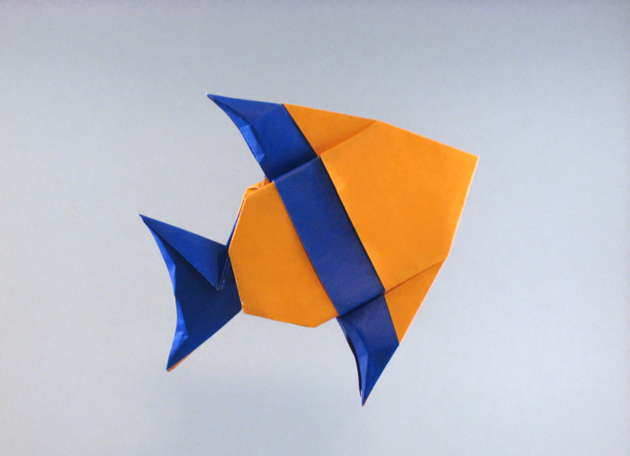 Origami Banded angelfish by Robert J. Lang. Folded by Gilad Aharoni on giladorigami.com