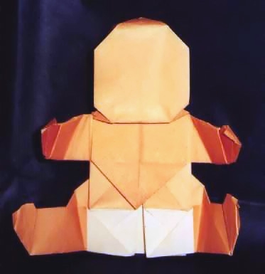 Origami Baby by Robert J. Lang. Folded from a square of origami paper by Gilad Aharoni on giladorigami.com