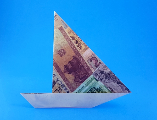 Origami Sailboat by Traditional. Folded by Gilad Aharoni on giladorigami.com