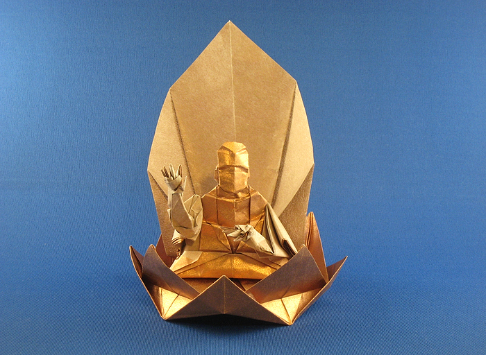 Origami Buddha by Hojyo Takashi. Folded by Gilad Aharoni on giladorigami.com