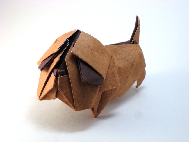 Origami Bulldog by Jacky Chan. Folded by Gilad Aharoni on giladorigami.com