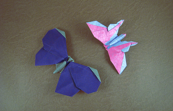 Origami Butterfly - Singapura Swallowtail by Ronald Koh. Folded from a square of Kathy Stevick's tissue-foil by Gilad Aharoni on giladorigami.com