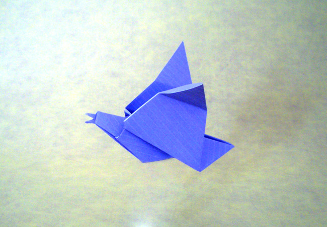 Origami Calling bird by John Montroll. Folded by Gilad Aharoni on giladorigami.com