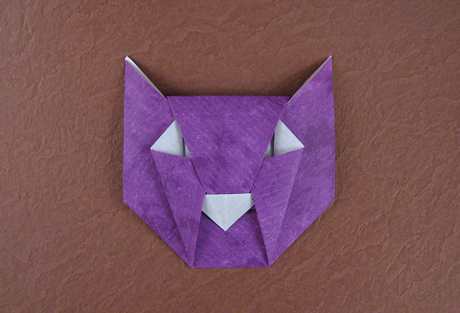 Origami Cat mask by David Petty. Folded by Gilad Aharoni on giladorigami.com