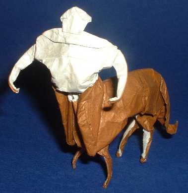 Origami Centaur by Mario Adrados Netto. Folded from a square of tissue-foil by Gilad Aharoni on giladorigami.com