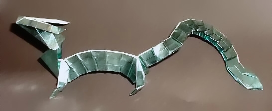 Origami Eastern dragon by Joseph Wu. Folded by Gilad Aharoni on giladorigami.com