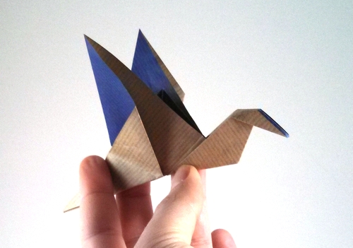 Origami Flapping bird 1 by Paul Jackson. Folded by Gilad Aharoni on giladorigami.com