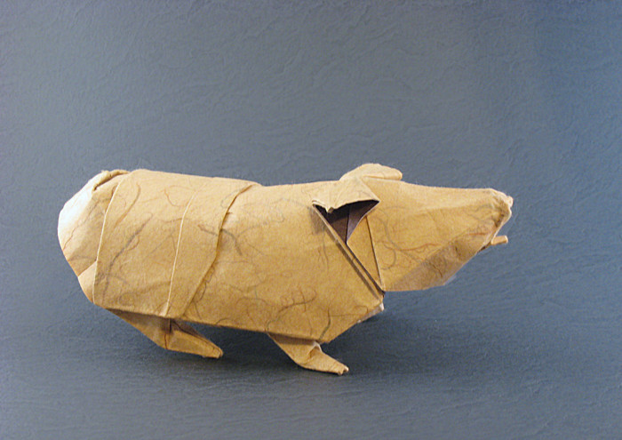Origami Guinea pig by Chad Killeen. Folded by Gilad Aharoni on giladorigami.com