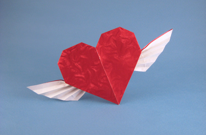 Origami Love heart angel by Francis Ow. Folded by Gilad Aharoni on giladorigami.com