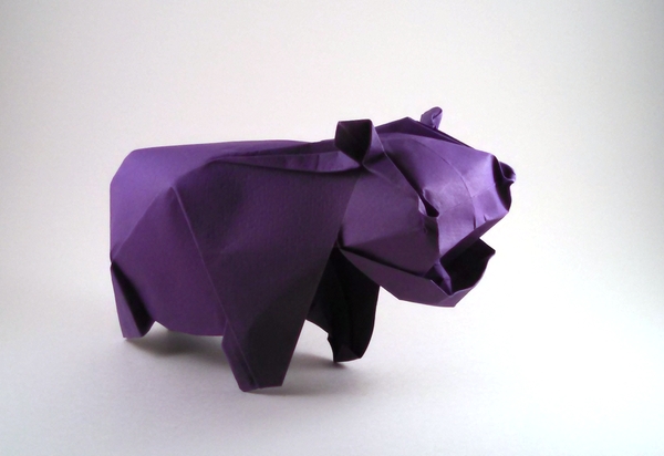 Origami Hippopotamus by Fabian Correa. Folded by Gilad Aharoni on giladorigami.com