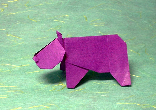 Origami Hippopotamus by Makoto Yamaguchi. Folded by Gilad Aharoni on giladorigami.com