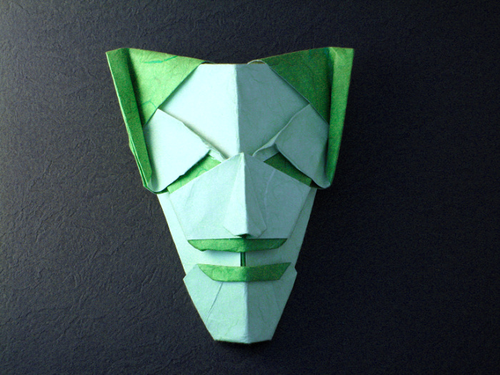 Origami Joker by Gabriel Alvarez Casanovas. Folded by Gilad Aharoni on giladorigami.com