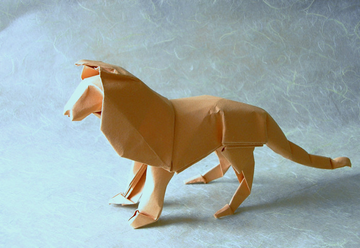 Origami Lion by David Brill. Folded by Gilad Aharoni on giladorigami.com