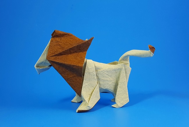 Origami Lion by Rob Snyder. Folded by Gilad Aharoni on giladorigami.com