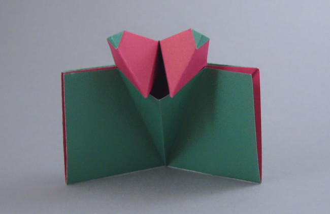 Origami Lovebirds greeting by Robert Neale. Folded by Gilad Aharoni on giladorigami.com