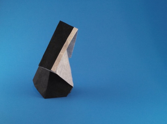 Origami Nun by Akira Yoshizawa. Folded from a square of double-sided Unryu by Gilad Aharoni on giladorigami.com