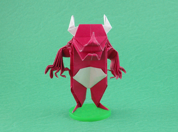 Origami Demon - Oni by Jun Maekawa. Folded from a square of origami paper by Gilad Aharoni on giladorigami.com
