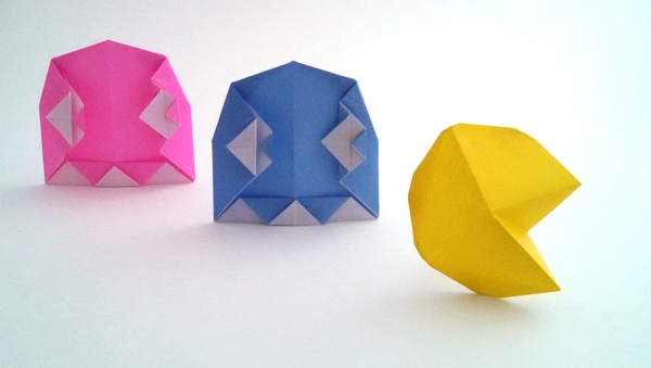 Origami Pac man by Juston Hairgrove. Folded by Gilad Aharoni on giladorigami.com