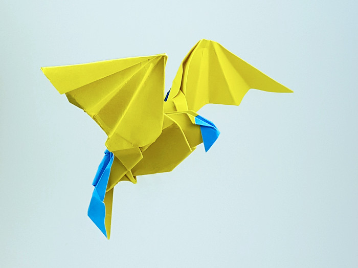 Origami Parrot by Nicolas Terry. Folded by Gilad Aharoni on giladorigami.com