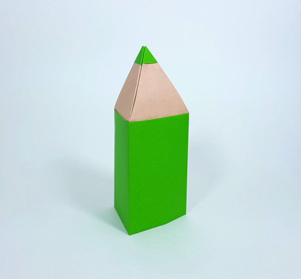 Origami Pencil - 3D by Andreas Bauer. Folded from a square of duo origami paper by Gilad Aharoni on giladorigami.com
