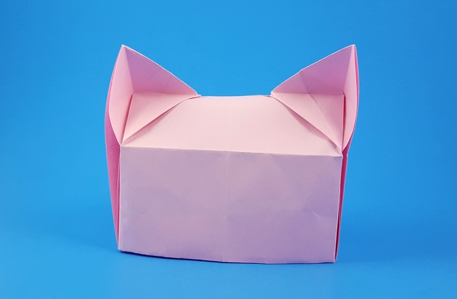 Origami Pussyhat by Beth Johnson. Folded from a rectangle of copy paper by Gilad Aharoni on giladorigami.com