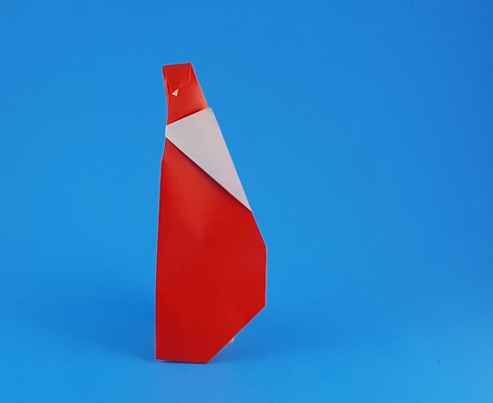 Origami Santa Claus 1 by Francesco Miglionico. Folded from a rectangle of origami paper by Gilad Aharoni on giladorigami.com