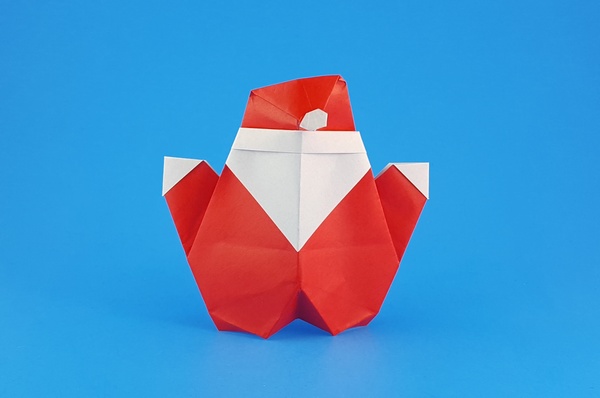 Origami Santa Claus 2 by Francesco Miglionico. Folded from a square of origami paper by Gilad Aharoni on giladorigami.com