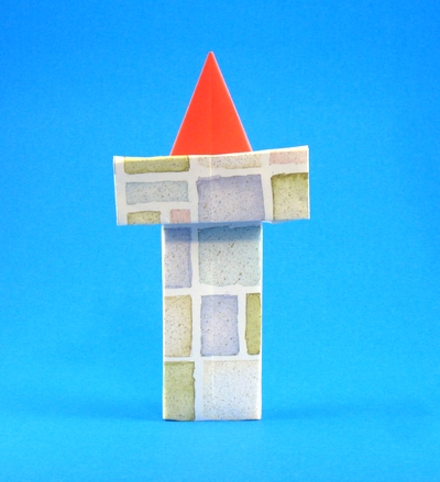 Origami Santa Claus in chimney by Yannick Gardin. Folded by Gilad Aharoni on giladorigami.com