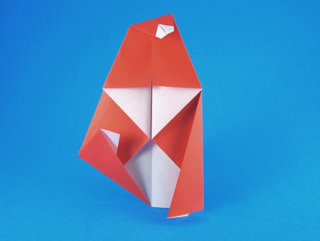 Origami Santa Claus by Francesco Miglionico. Folded from a square of origami paper by Gilad Aharoni on giladorigami.com