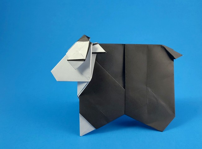 Origami Sheep by Kingsley Hwang. Folded from a square of origami paper by Gilad Aharoni on giladorigami.com