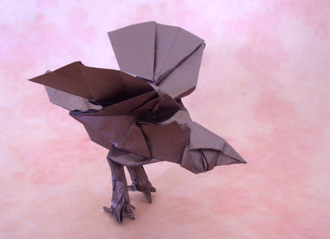 Origami Sparrow by Roman Diaz. Folded by Gilad Aharoni on giladorigami.com