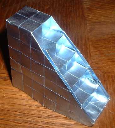 Origami Staircase by Andre Rzym. Folded from a square of American foil by Gilad Aharoni on giladorigami.com