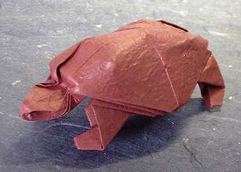 Origami Turtle by Robert J. Lang. Folded by Gilad Aharoni on giladorigami.com
