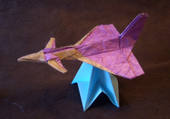 Origami Typhoon by Tem Boun. Folded from a rectangle of mulberry-foil by Gilad Aharoni on giladorigami.com