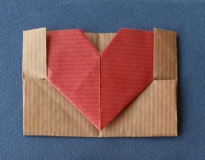 Origami Beating heart card 1 by Michel Grand on giladorigami.com