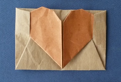Origami Beating heart card 2 by Michel Grand on giladorigami.com