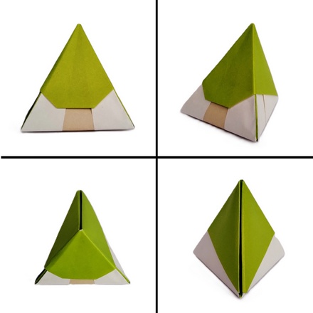 Origami Tetrahedron tree box by Michel Grand on giladorigami.com