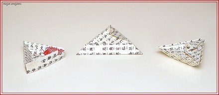 Origami Triangular tray with lid by Makoto Yamaguchi on giladorigami.com