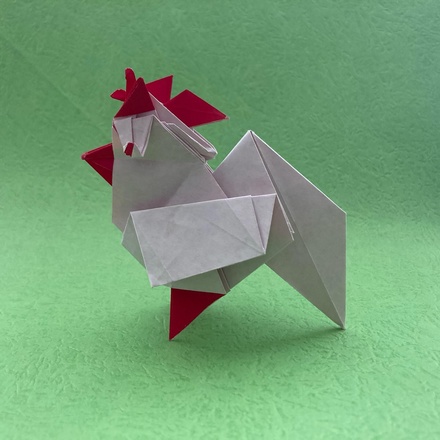Origami Rooster by Jiahui Li (Syn) on giladorigami.com