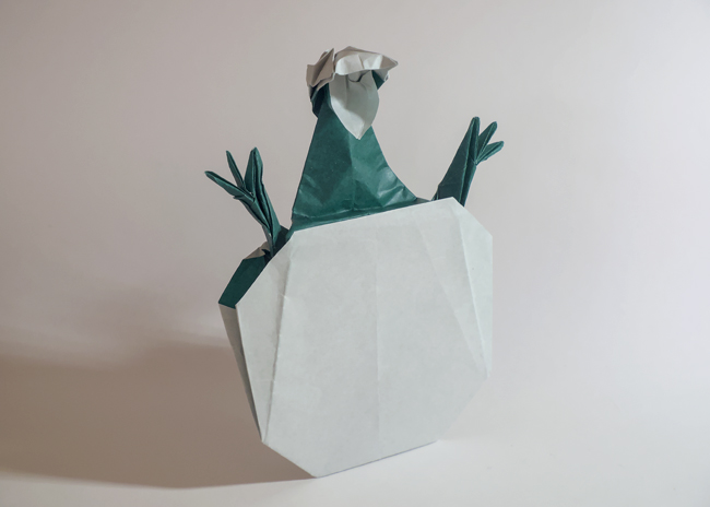 Origami Dinosaur baby in egg by Fernando Gilgado Gomez on giladorigami.com