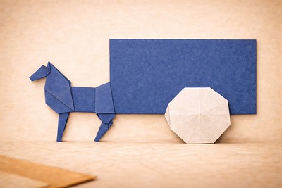 Origami Horse and wagon 2D by Leonardo Pulido Martinez on giladorigami.com