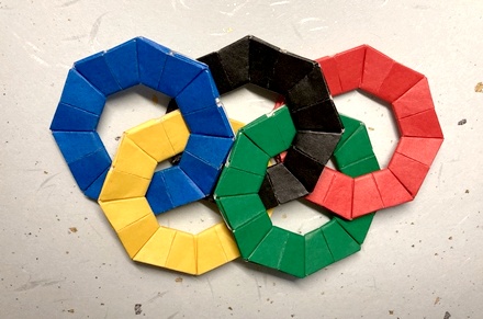 Origami Olympic rings by Edward Holmes on giladorigami.com