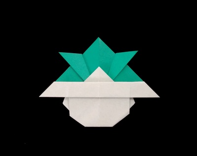 Origami Boy with Japanese helmet by Tomoo Inaba on giladorigami.com