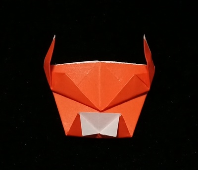 Origami Cow mask by Takekawa Seiryo on giladorigami.com