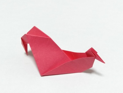 Origami Pecking chicken by Yasumasa Satake on giladorigami.com