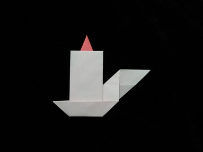 Origami Candle with candlestick by Niwa Taiko on giladorigami.com