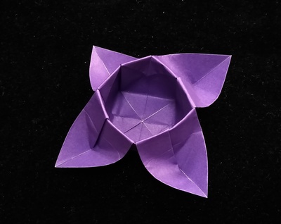 Origami Flower-shaped pot by Kawate Ayako on giladorigami.com