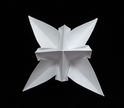 Origami 4 point star by James M. Sakoda on giladorigami.com