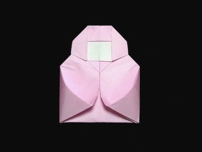 Origami Girl-shaped vase by Kawate Ayako on giladorigami.com